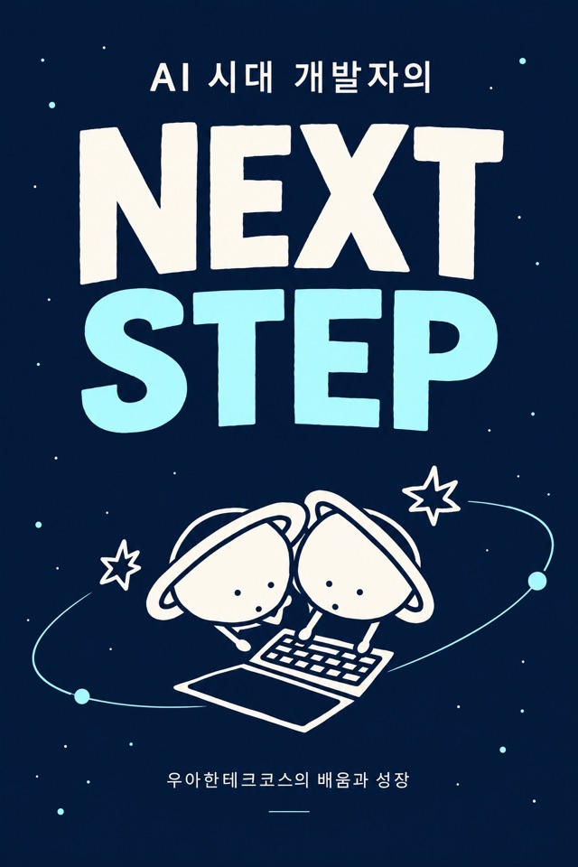 책 표지 시안: AI 시대 개발자의 NEXT STEP, 우아한테크코스의 배움과 성장
